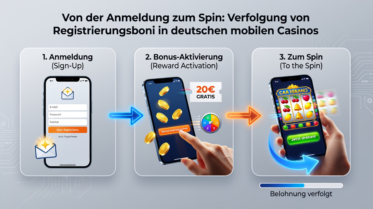 Mobile Oberfläche mit freigeschalteten Free Spins nach Registrierung